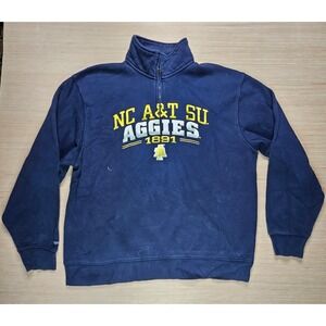 NC A&T Aggies Mens Quarter Zip‎ Hoodie Pullover Size XL Jansport Blue Sweatshirt